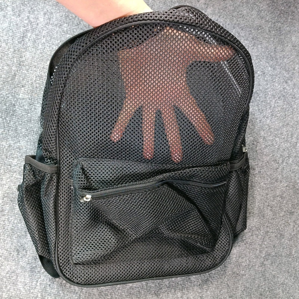 See Through MESH Backpack Size Large Black Concert Festival Sports Arena